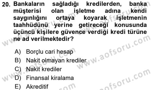 Genel Muhasebe Dersi 2017 - 2018 Yılı (Final) Dönem Sonu Sınav Soruları 20. Soru