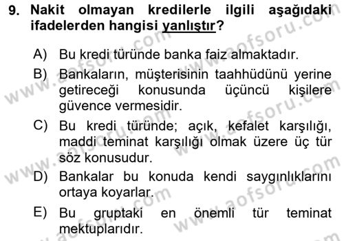 Genel Muhasebe Dersi 2020 - 2021 Yılı Yaz Okulu Sınav Soruları 9. Soru