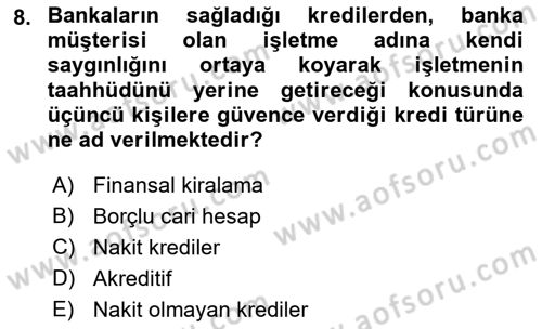 Genel Muhasebe Dersi 2021 - 2022 Yılı (Final) Dönem Sonu Sınav Soruları 8. Soru