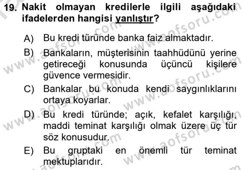 Genel Muhasebe Dersi 2022 - 2023 Yılı Yaz Okulu Sınav Soruları 19. Soru