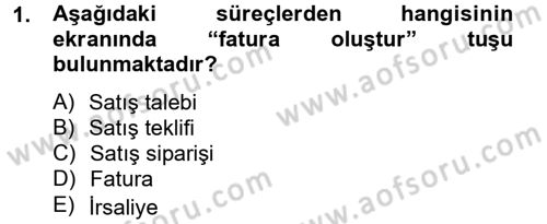 Ön Muhasebe Yazılımları Ve Kullanımı Dersi 2012 - 2013 Yılı (Final) Dönem Sonu Sınav Soruları 1. Soru