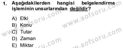 Ön Muhasebe Yazılımları Ve Kullanımı Dersi 2013 - 2014 Yılı (Final) Dönem Sonu Sınav Soruları 1. Soru