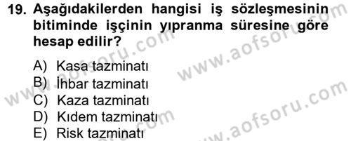 Ön Muhasebe Yazılımları Ve Kullanımı Dersi 2013 - 2014 Yılı Tek Ders Sınav Soruları 19. Soru