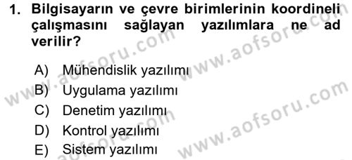 Ön Muhasebe Yazılımları Ve Kullanımı Dersi 2015 - 2016 Yılı (Final) Dönem Sonu Sınav Soruları 1. Soru