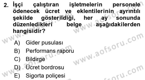 Ön Muhasebe Yazılımları Ve Kullanımı Dersi 2015 - 2016 Yılı (Final) Dönem Sonu Sınav Soruları 2. Soru