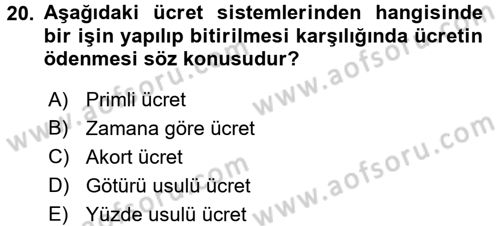 Ön Muhasebe Yazılımları Ve Kullanımı Dersi 2015 - 2016 Yılı (Final) Dönem Sonu Sınav Soruları 20. Soru