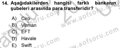 Ön Muhasebe Yazılımları Ve Kullanımı Dersi 2016 - 2017 Yılı 3 Ders Sınav Soruları 14. Soru