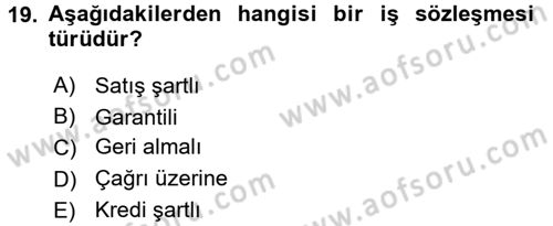 Ön Muhasebe Yazılımları Ve Kullanımı Dersi 2016 - 2017 Yılı 3 Ders Sınav Soruları 19. Soru