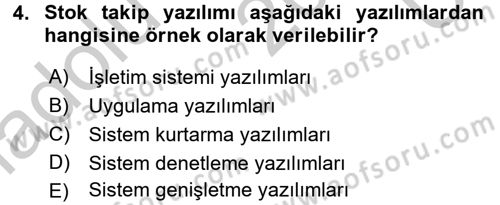 Ön Muhasebe Yazılımları Ve Kullanımı Dersi 2016 - 2017 Yılı 3 Ders Sınav Soruları 4. Soru