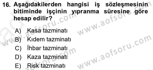 Ön Muhasebe Yazılımları Ve Kullanımı Dersi 2017 - 2018 Yılı 3 Ders Sınav Soruları 16. Soru