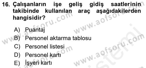Ön Muhasebe Yazılımları Ve Kullanımı Dersi 2017 - 2018 Yılı (Final) Dönem Sonu Sınav Soruları 16. Soru