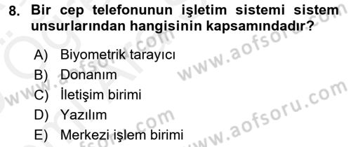 Ön Muhasebe Yazılımları Ve Kullanımı Dersi 2018 - 2019 Yılı (Vize) Ara Sınavı 8. Soru