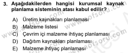 Ön Muhasebe Yazılımları Ve Kullanımı Dersi 2018 - 2019 Yılı (Final) Dönem Sonu Sınav Soruları 3. Soru