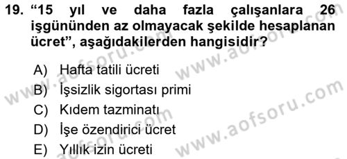 Ön Muhasebe Yazılımları Ve Kullanımı Dersi 2018 - 2019 Yılı Yaz Okulu Sınav Soruları 19. Soru