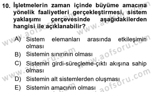 Ön Muhasebe Yazılımları Ve Kullanımı Dersi 2021 - 2022 Yılı (Vize) Ara Sınav Soruları 10. Soru