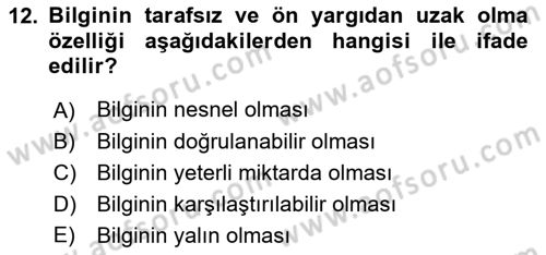 Ön Muhasebe Yazılımları Ve Kullanımı Dersi 2021 - 2022 Yılı (Vize) Ara Sınav Soruları 12. Soru