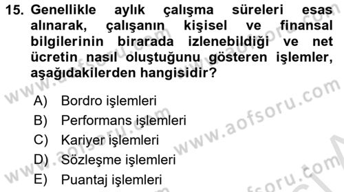 Ön Muhasebe Yazılımları Ve Kullanımı Dersi 2021 - 2022 Yılı (Final) Dönem Sonu Sınav Soruları 15. Soru