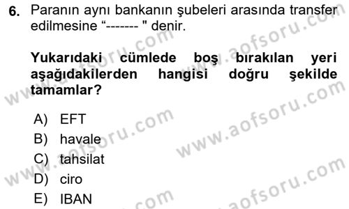 Ön Muhasebe Yazılımları Ve Kullanımı Dersi 2021 - 2022 Yılı (Final) Dönem Sonu Sınav Soruları 6. Soru
