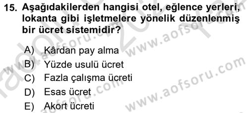 Ön Muhasebe Yazılımları Ve Kullanımı Dersi 2021 - 2022 Yılı Yaz Okulu Sınav Soruları 15. Soru