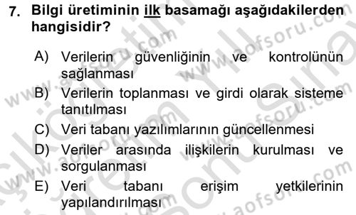 Ön Muhasebe Yazılımları Ve Kullanımı Dersi 2023 - 2024 Yılı (Final) Dönem Sonu Sınav Soruları 7. Soru