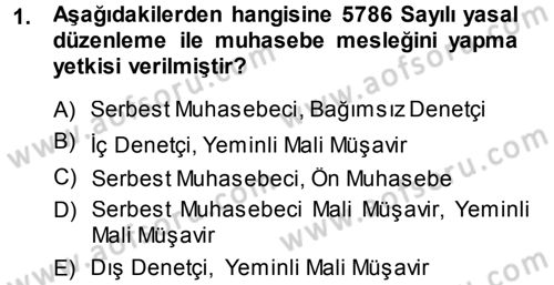 Genel Muhasebe 1 Dersi 2013 - 2014 Yılı (Vize) Ara Sınav Soruları 1. Soru