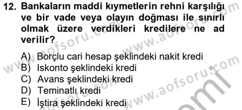 Genel Muhasebe 2 Dersi 2012 - 2013 Yılı (Vize) Ara Sınav Soruları 12. Soru