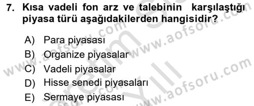 Genel Muhasebe 2 Dersi 2020 - 2021 Yılı Yaz Okulu Sınav Soruları 7. Soru