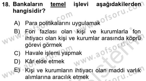 Genel Muhasebe 2 Dersi 2024 - 2025 Yılı (Vize) Ara Sınav Soruları 18. Soru