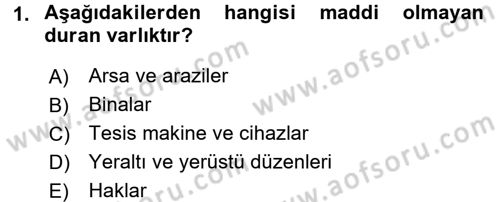 Muhasebe Uygulamaları Dersi 2016 - 2017 Yılı (Vize) Ara Sınavı 1. Soru