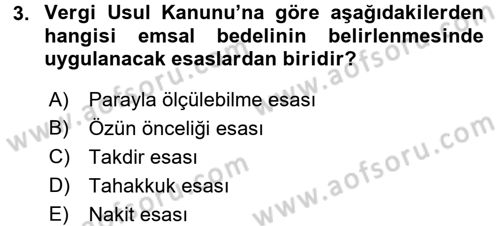 Muhasebe Uygulamaları Dersi 2016 - 2017 Yılı (Vize) Ara Sınavı 3. Soru