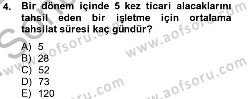 Mali Analiz Dersi 2012 - 2013 Yılı (Final) Dönem Sonu Sınav Soruları 4. Soru