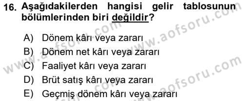 Mali Analiz Dersi 2017 - 2018 Yılı (Vize) Ara Sınavı 16. Soru