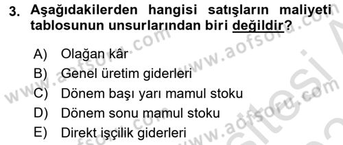 Mali Analiz Dersi 2023 - 2024 Yılı (Vize) Ara Sınav Soruları 3. Soru