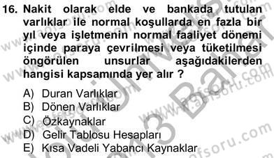Dış Ticaret İşlemlerinin Muhasebeleştirilmesi Dersi 2012 - 2013 Yılı (Vize) Ara Sınav Soruları 16. Soru
