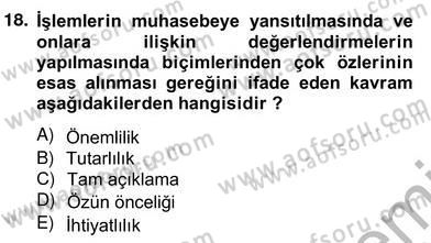 Dış Ticaret İşlemlerinin Muhasebeleştirilmesi Dersi 2012 - 2013 Yılı (Vize) Ara Sınav Soruları 18. Soru