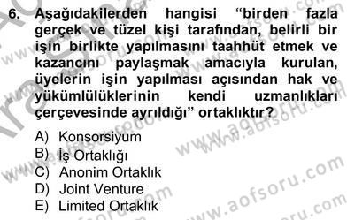 Dış Ticaret İşlemlerinin Muhasebeleştirilmesi Dersi 2012 - 2013 Yılı (Vize) Ara Sınav Soruları 6. Soru