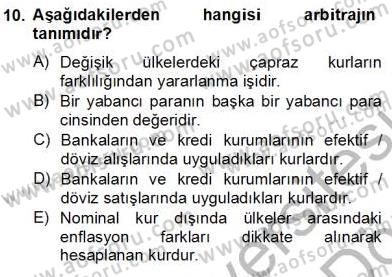 Dış Ticaret İşlemlerinin Muhasebeleştirilmesi Dersi 2012 - 2013 Yılı (Final) Dönem Sonu Sınav Soruları 10. Soru