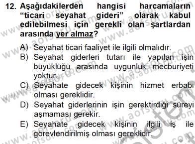 Dış Ticaret İşlemlerinin Muhasebeleştirilmesi Dersi 2012 - 2013 Yılı (Final) Dönem Sonu Sınav Soruları 12. Soru