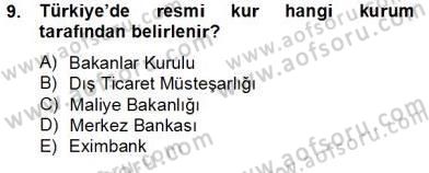 Dış Ticaret İşlemlerinin Muhasebeleştirilmesi Dersi 2012 - 2013 Yılı (Final) Dönem Sonu Sınav Soruları 9. Soru