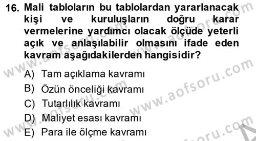 Dış Ticaret İşlemlerinin Muhasebeleştirilmesi Dersi 2013 - 2014 Yılı (Vize) Ara Sınav Soruları 16. Soru