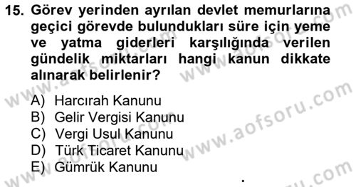 Dış Ticaret İşlemlerinin Muhasebeleştirilmesi Dersi 2013 - 2014 Yılı (Final) Dönem Sonu Sınav Soruları 15. Soru