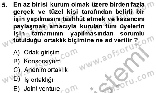 Dış Ticaret İşlemlerinin Muhasebeleştirilmesi Dersi 2013 - 2014 Yılı (Final) Dönem Sonu Sınav Soruları 5. Soru