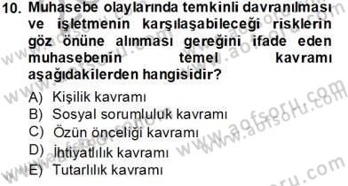 Dış Ticaret İşlemlerinin Muhasebeleştirilmesi Dersi 2013 - 2014 Yılı Tek Ders Sınavı 10. Soru