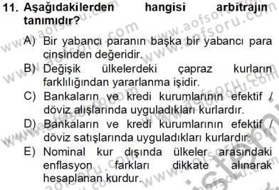 Dış Ticaret İşlemlerinin Muhasebeleştirilmesi Dersi 2013 - 2014 Yılı Tek Ders Sınavı 11. Soru