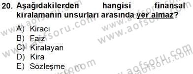 Dış Ticaret İşlemlerinin Muhasebeleştirilmesi Dersi 2013 - 2014 Yılı Tek Ders Sınavı 20. Soru