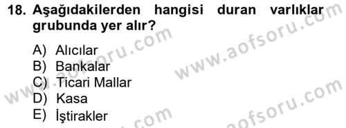 Dış Ticaret İşlemlerinin Muhasebeleştirilmesi Dersi 2014 - 2015 Yılı (Vize) Ara Sınav Soruları 18. Soru