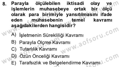 Dış Ticaret İşlemlerinin Muhasebeleştirilmesi Dersi 2014 - 2015 Yılı (Final) Dönem Sonu Sınav Soruları 8. Soru