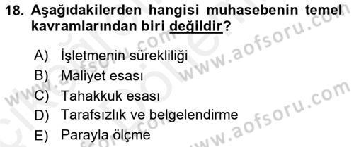 Dış Ticaret İşlemlerinin Muhasebeleştirilmesi Dersi 2015 - 2016 Yılı (Vize) Ara Sınav Soruları 18. Soru