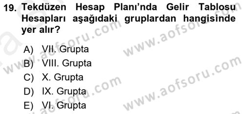Dış Ticaret İşlemlerinin Muhasebeleştirilmesi Dersi 2015 - 2016 Yılı (Vize) Ara Sınav Soruları 19. Soru