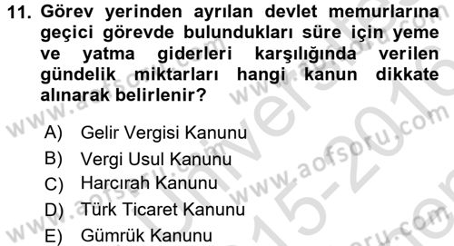 Dış Ticaret İşlemlerinin Muhasebeleştirilmesi Dersi 2015 - 2016 Yılı (Final) Dönem Sonu Sınav Soruları 11. Soru